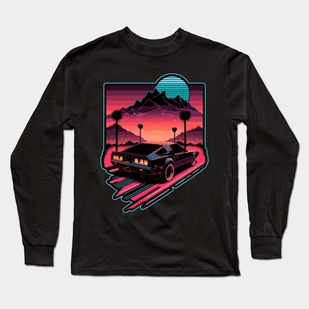 1980s Cyber Summer's Night Rider by gnarly Long Sleeve T-Shirt by ChattanoogaTshirt